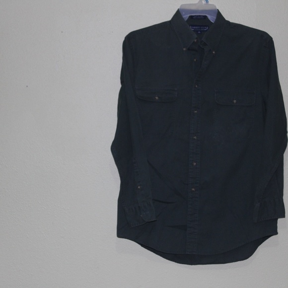 Mens Long Sleeve Shirt, Varsity Club, Forest green - Picture 1 of 3